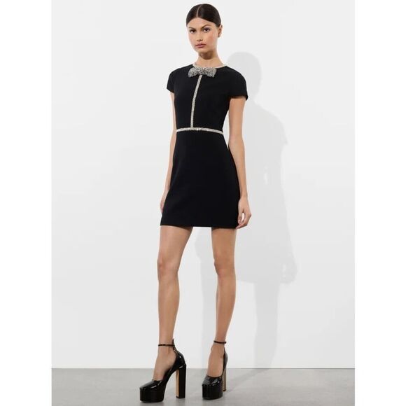 Alice and Olivia Sophie Embellished Cap Sleeve Mini Dress size 6 NWT - Picture 1 of 6